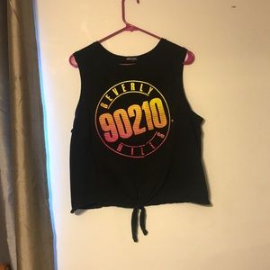WETSEAL BLACK 90210 GRAPHIC TANK